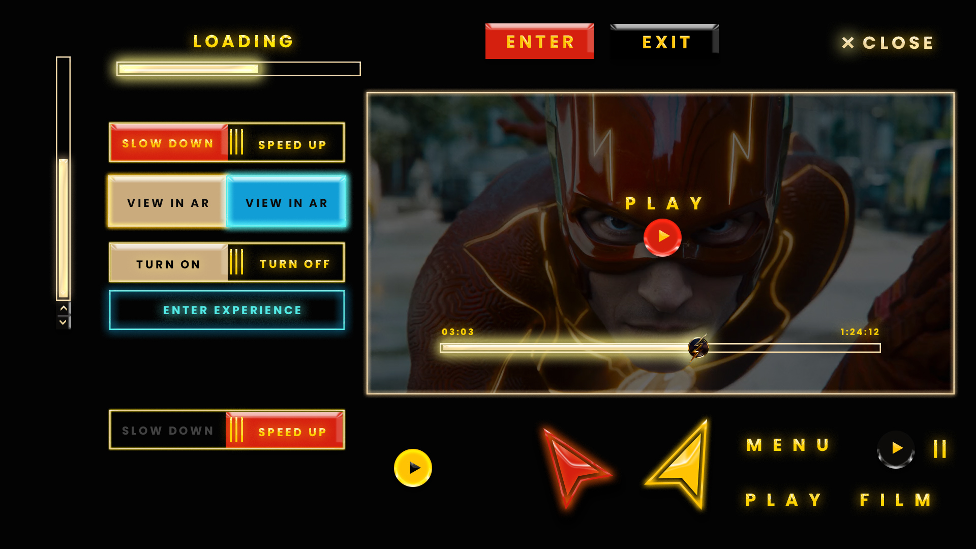 UI elements for The Flash Experience